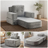 REDEARTH Boneless Floor Sofa Bed — Lumen Velvet Light Gray