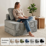 REDEARTH Boneless Floor Sofa Bed — Lumen Velvet Light Gray
