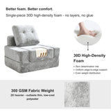 REDEARTH Boneless Floor Sofa Bed — Lumen Velvet Light Gray