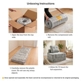 REDEARTH Boneless Floor Sofa Bed — Lumen Velvet Light Gray
