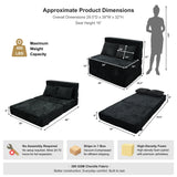 REDEARTH Boneless Floor Sofa Bed — Ember Chenille Twin Black