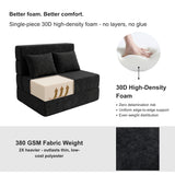 REDEARTH Boneless Floor Sofa Bed — Ember Chenille Twin Black