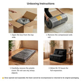REDEARTH Boneless Floor Sofa Bed — Ember Chenille Twin Black