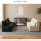 REDEARTH Boneless Floor Sofa Bed — Ember Chenille Twin Black