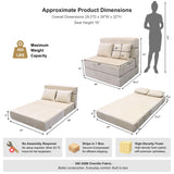 REDEARTH Boneless Floor Sofa Bed — Ember Chenille Twin Cream