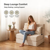 REDEARTH Boneless Floor Sofa Bed — Ember Chenille Twin Cream