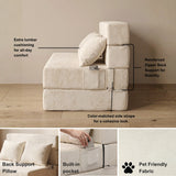 REDEARTH Boneless Floor Sofa Bed — Ember Chenille Twin Cream