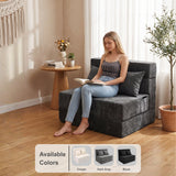 REDEARTH Boneless Floor Sofa Bed — Ember Chenille Twin Dark Gray