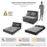 REDEARTH Boneless Floor Sofa Bed — Ember Chenille Twin Dark Gray