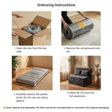 REDEARTH Boneless Floor Sofa Bed — Ember Chenille Twin Dark Gray