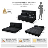 REDEARTH Boneless Floor Sofa Bed — Ember Chenille Queen Black