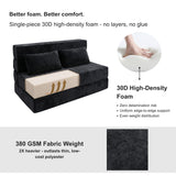 REDEARTH Boneless Floor Sofa Bed — Ember Chenille Queen Black