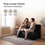 REDEARTH Boneless Floor Sofa Bed — Ember Chenille Queen Black