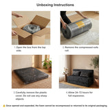 REDEARTH Boneless Floor Sofa Bed — Ember Chenille Queen Black