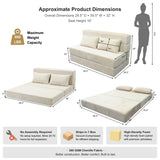 REDEARTH Boneless Floor Sofa Bed — Ember Chenille Queen Cream