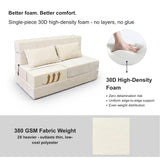 REDEARTH Boneless Floor Sofa Bed — Ember Chenille Queen Cream