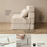 REDEARTH Boneless Floor Sofa Bed — Ember Chenille Queen Cream