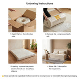 REDEARTH Boneless Floor Sofa Bed — Ember Chenille Queen Cream