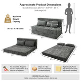 REDEARTH Boneless Floor Sofa Bed — Ember Chenille Queen Dark Gray