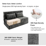 REDEARTH Boneless Floor Sofa Bed — Ember Chenille Queen Dark Gray