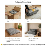 REDEARTH Boneless Floor Sofa Bed — Ember Chenille Queen Dark Gray