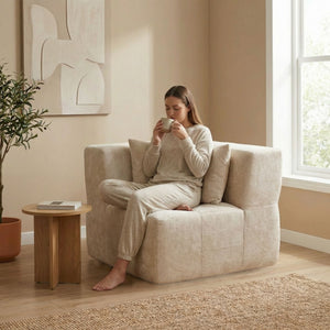 REDEARTH Velaro Modular Sectional Sofa Left Arm Chair Cream