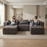 REDEARTH Solene Modular Sectional Sofa 5 Seater U Shaped Sectional Sofa Charcoal