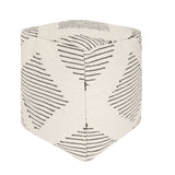 REDEARTH Tufted Cube Pouf Ottoman with Filler Loom Story 3 Natural Black With Filler