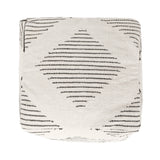 REDEARTH Tufted Cube Pouf Ottoman with Filler Loom Story 3 Natural Black With Filler