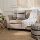 REDEARTH Tufted Boho Throw Pillow Covers Chevron Gage Dark Gray