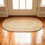 REDEARTH Braided Jute Area Rug 2' x 3' (Oval)