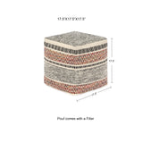 REDEARTH Tufted Cube Pouf Ottoman with Filler Motley Bohemia Multi With Filler