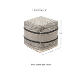 REDEARTH · Tufted Pouf Ottoman with Filler Textured Storage Cube Bean Bag Pouffe Footrest for Living Room, Bedroom, Nursery, Kidsroom; 100% Cotton (17.5"X17.5"X17.5", Chevron Gage)