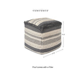 REDEARTH Tufted Cube Pouf Ottoman with Filler Precis Descant Gray With Filler