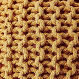 REDEARTH Hand Knitted Cable Pouf Ottoman Mustard