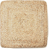 REDEARTH Jute Braided Pouf Ottoman Cube Classic Jute Natural