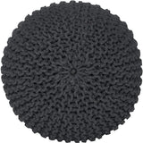 REDEARTH Hand Knitted Cable Pouf Ottoman Dark Gray