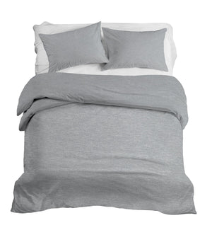 REDEARTH Jersey Knit Cotton Duvet Cover Set-K Gray Melange
