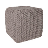 Hand Knitted Cable Pouf Ottoman