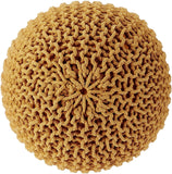 REDEARTH Hand Knitted Cable Pouf Ottoman Mustard
