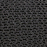 REDEARTH Hand Knitted Cable Pouf Ottoman Dark Gray