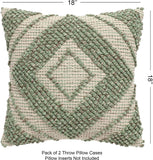 REDEARTH Tufted Boho Throw Pillow Covers Solitaire Lozenge