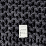REDEARTH Hand Knitted Cable Pouf Ottoman Dark Gray