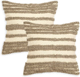 REDEARTH Tufted Boho Throw Pillow Covers Linear Obsession Natural