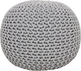 REDEARTH Hand Knitted Cable Pouf Ottoman Gray