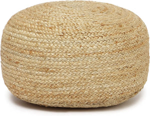 REDEARTH Jute Braided Pouf Ottoman Natural