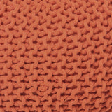 REDEARTH Hand Knitted Cable Pouf Ottoman Burnt Orange