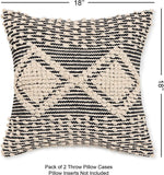 REDEARTH Tufted Boho Throw Pillow Covers Diamond Medley Black