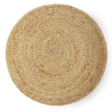 REDEARTH Jute Braided Pouf Ottoman Natural