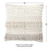 REDEARTH Tufted Boho Throw Pillow Covers Contructed Frill Natural